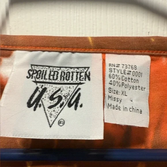 Spoiled Rotten U.S.A Tie-dye Pattern 3/4 Sleeve Women’s Top XL - Picture 4 of 6